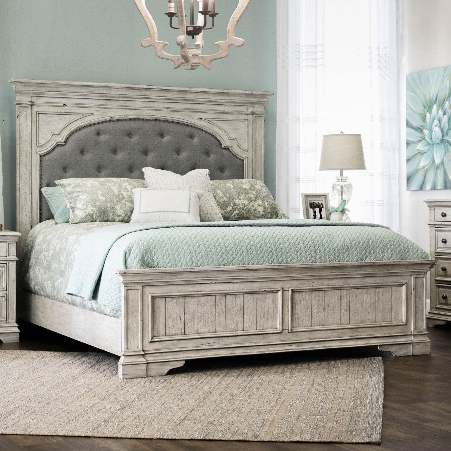 King Highland Park Bed Rustic Ivory - Steve Silver Co.