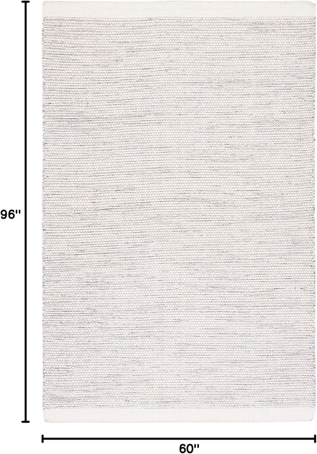 Vermont VRM807 Hand Woven Indoor Area Rug - Ivory/Black - 5'x8' - Safavieh