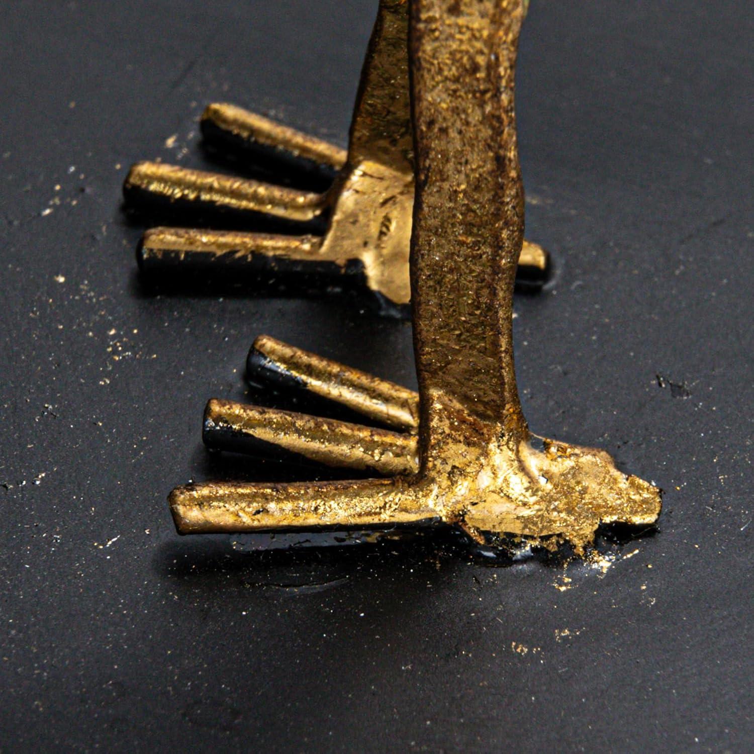 Storied Home Decorative Cast Iron Bird Bookends, Gold, Set of 2