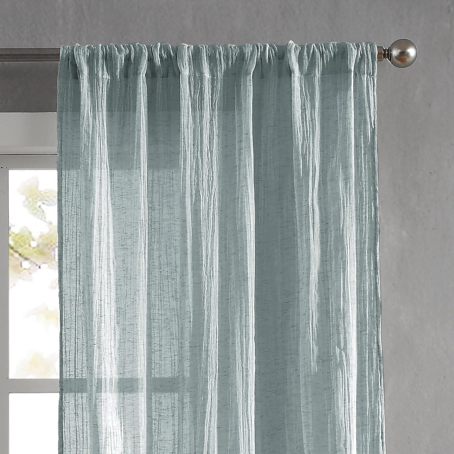 French Connection Kamra Solid Semi-Sheer Curtain Panels