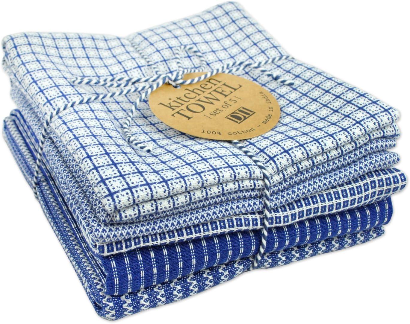 Assorted Blue Dishtowel (Set of 5)