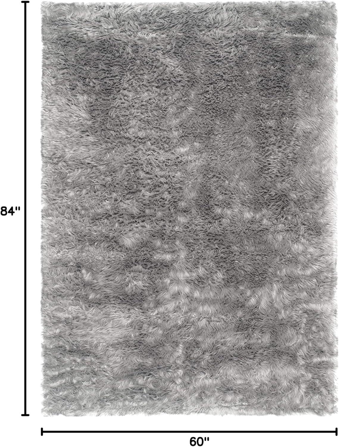 Faux Sheep Skin FSS235 Power Loomed Indoor Area Rug - Grey - 5'x7' - Safavieh