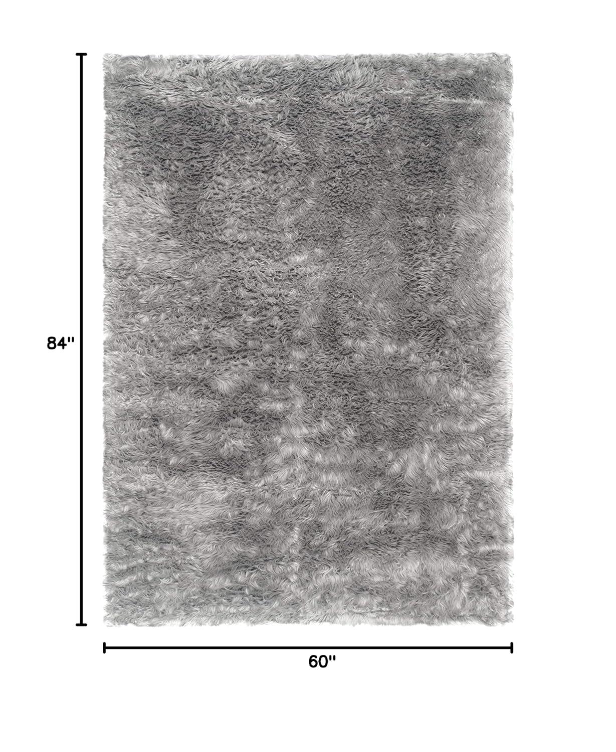 Faux Sheep Skin FSS235 Power Loomed Indoor Area Rug - Grey - 5'x7' - Safavieh