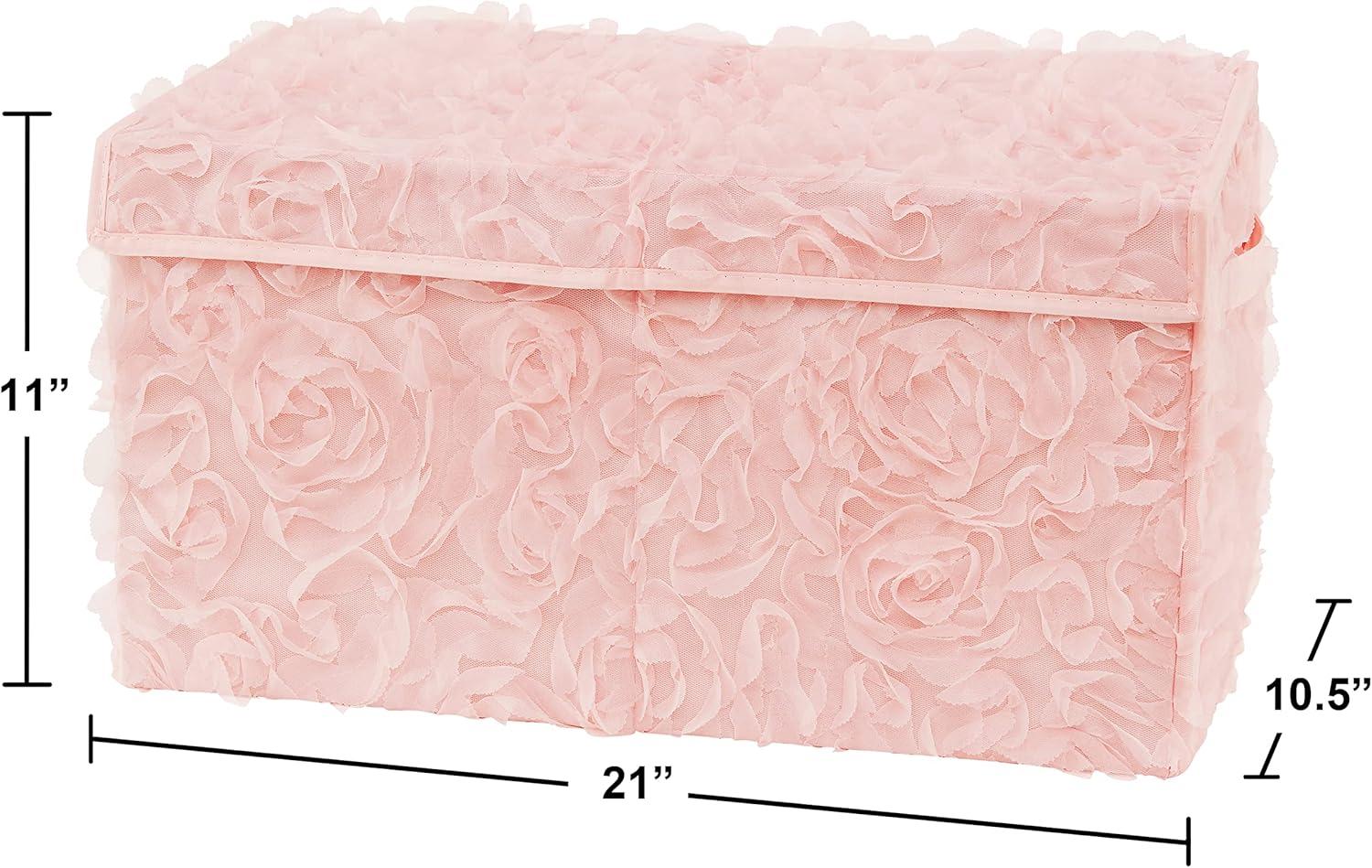 Sweet Jojo Designs Girl Fabric Storage Toy Bin Rose Solid Blush Pink