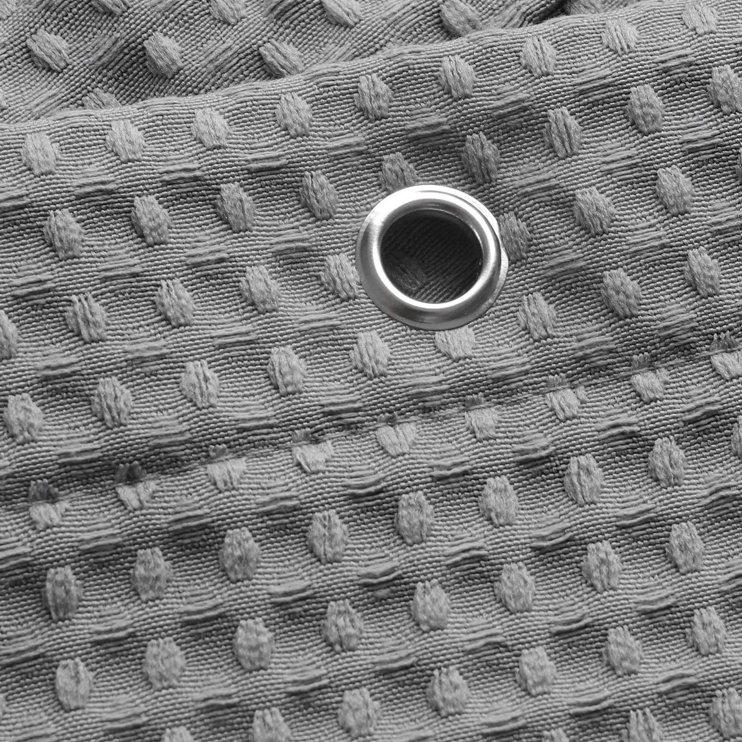 Extra Wide Fabric Shower Curtain 108 X 72 Inch, Waffle Weave, Hotel Luxury Spa, Wat[1151]