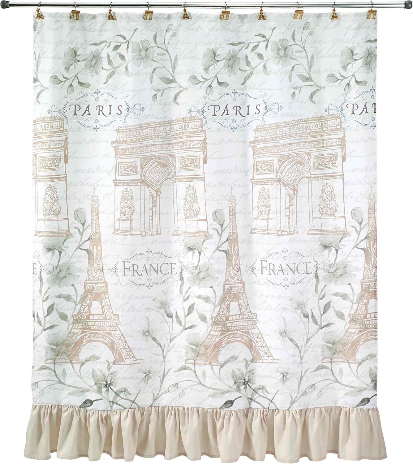 Avanti Linens Paris Botanique Shower Curtain & Hook Set