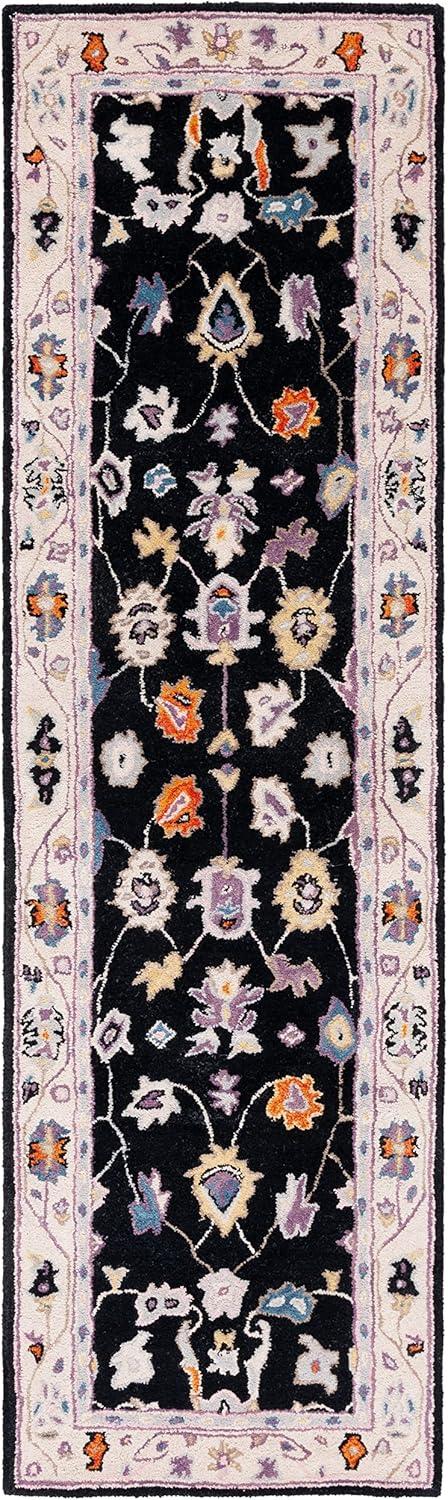 Anatolia AN513 Hand Tufted Runner Rug  - Black/Ivory - 2'3"x8' - Safavieh.
