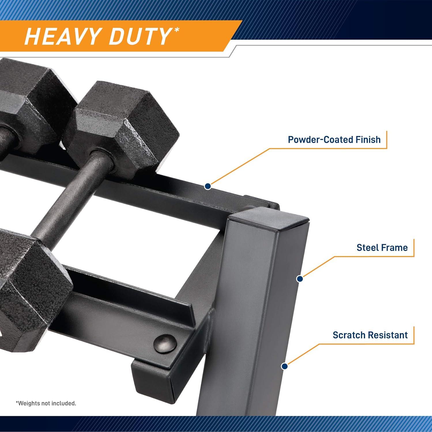 Marcy Deluxe Three Tier Metal Home Workout Gym Dumbbell Weight Rack | DBR86