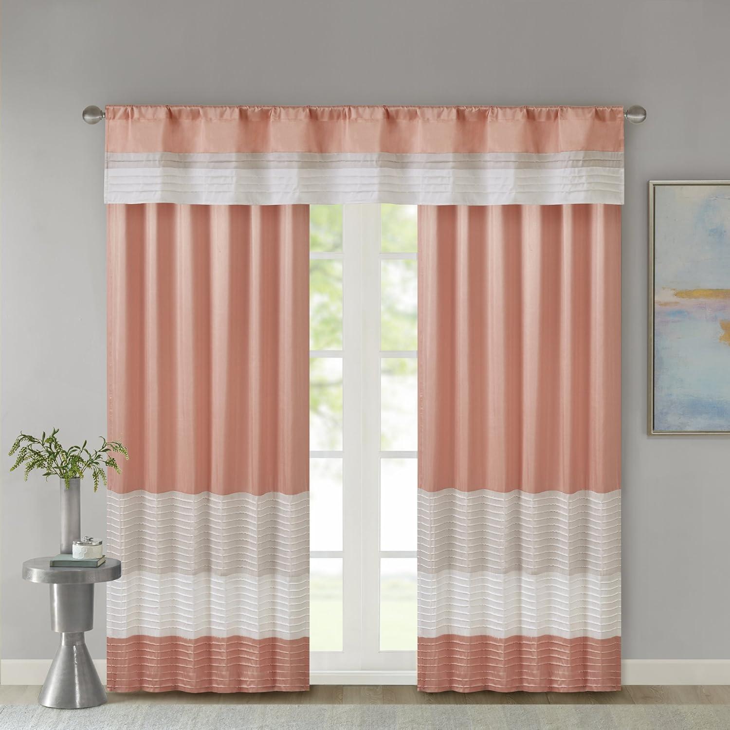 Madison Park Amherst Polyoni Pintuck Single Window Valance