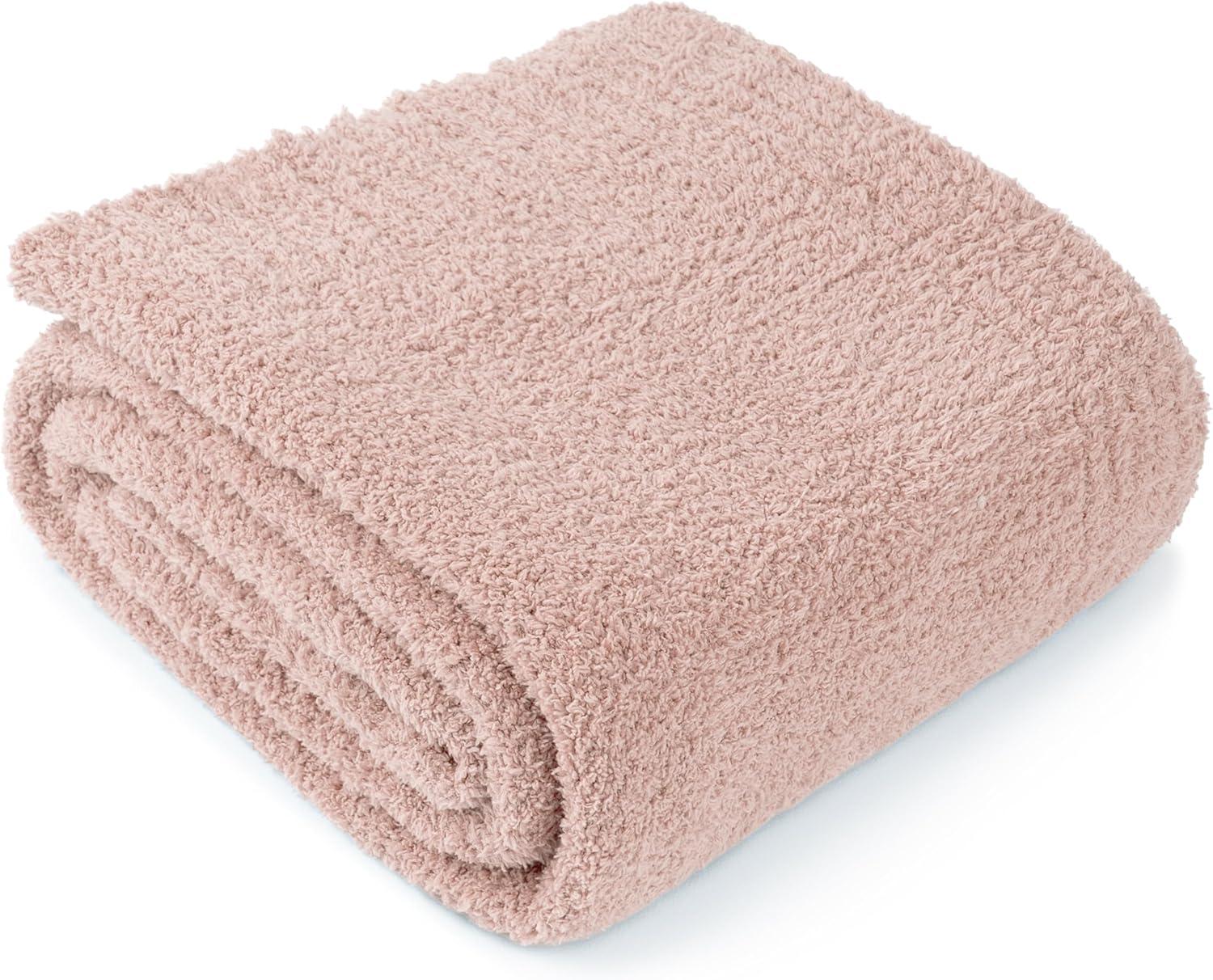 PAVILIA Plush Knit Throw Blanket for Couch Sofa Bed, Super Soft Fluffy Fuzzy Lightweight Warm Cozy All Season