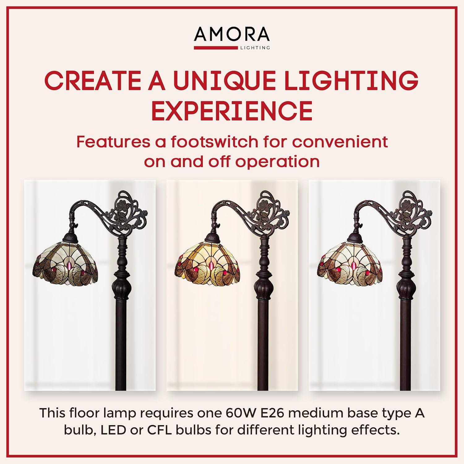 Amora Lighting  Tiffany Style Geometric Reading Lamp