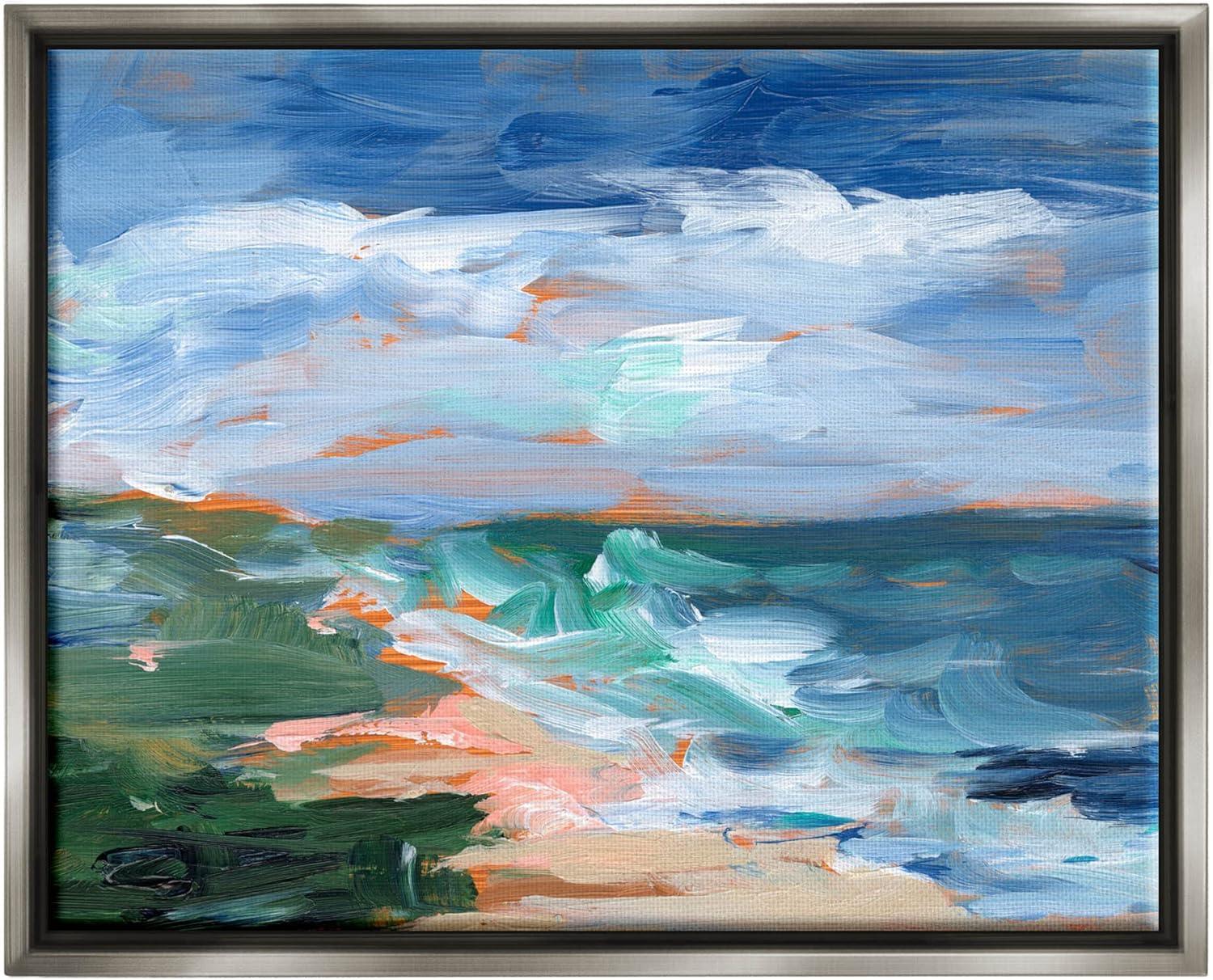 " Crashing Beach Waves " by Ethan Harper Painting Print