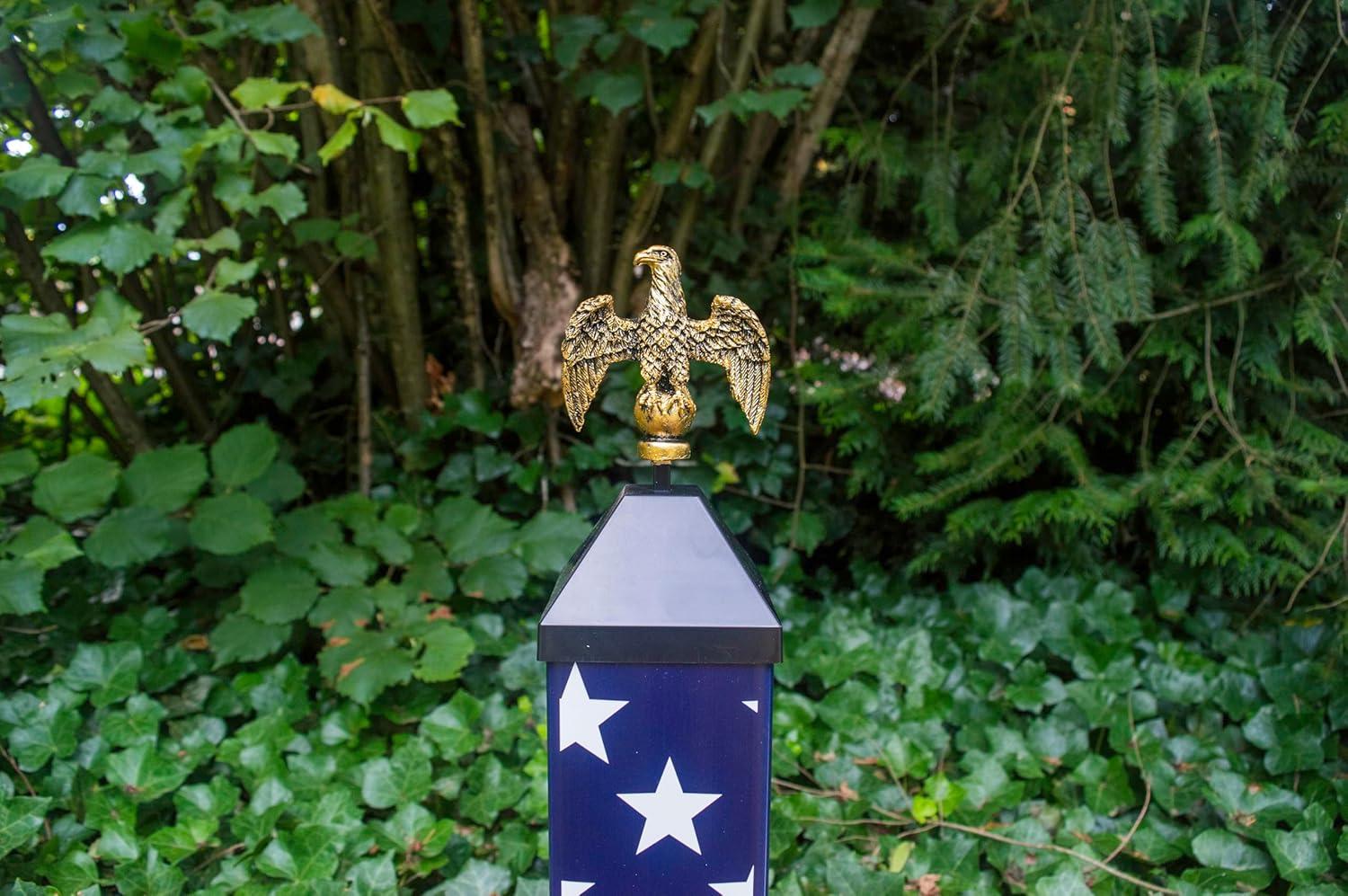 Patriotic Painted Resin Eagle Garden Post with Stake