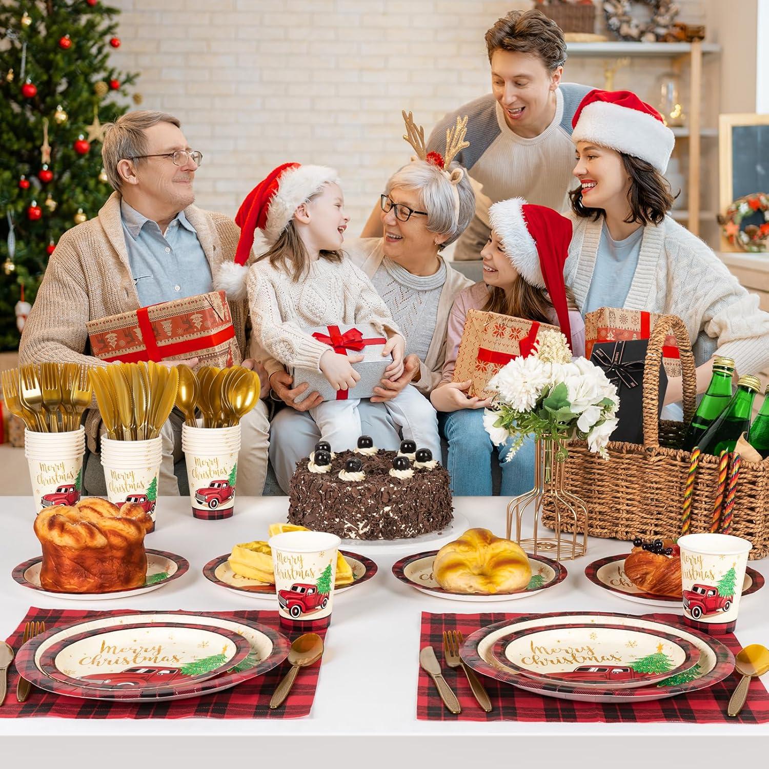 OPTERWQ Disposable Christmas Flatware Set