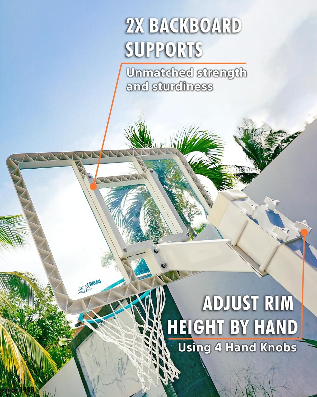 Dunn-Rite Splash & Shoot  Clear Polycarbonate backboard with  Adjustable Height