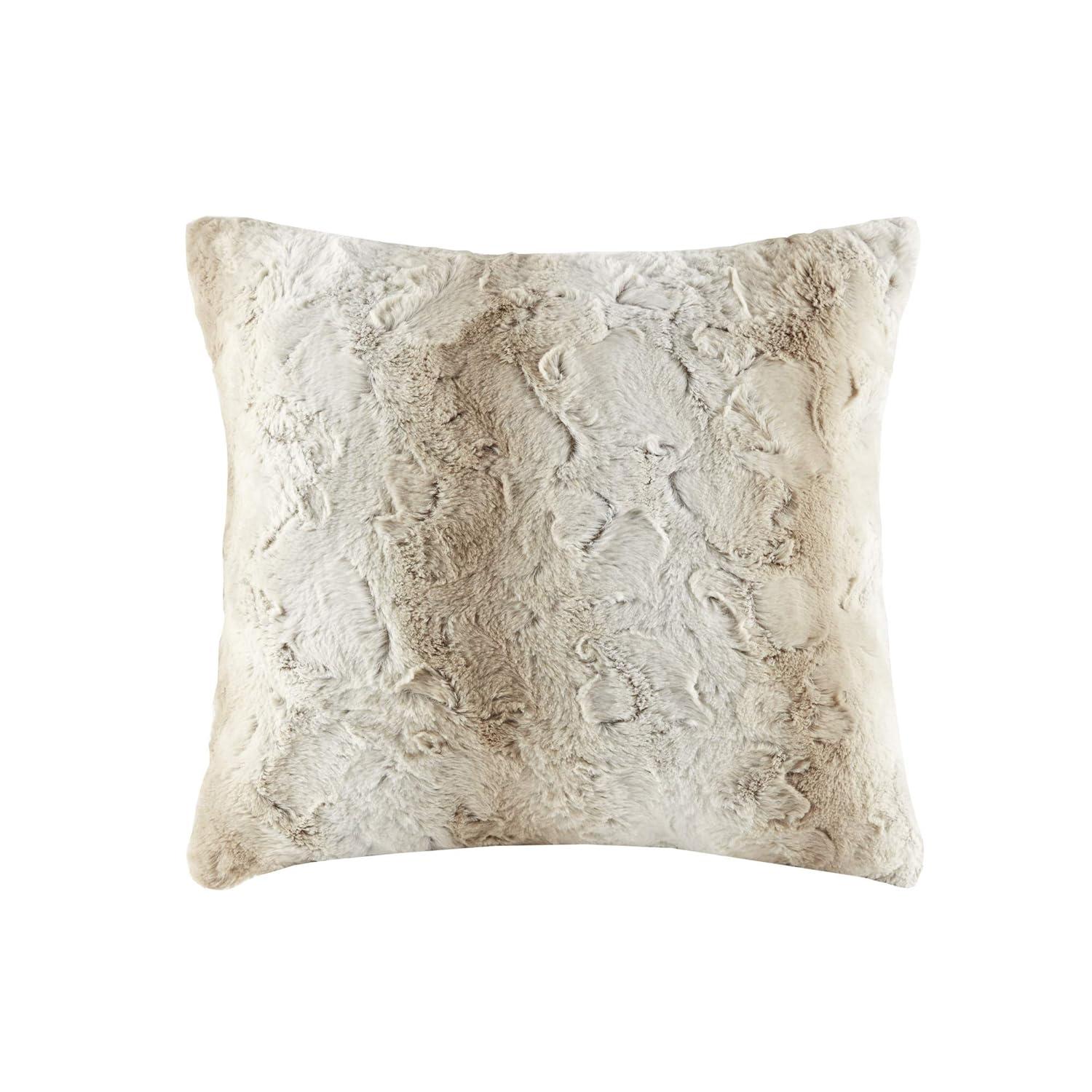 Madison Park Faux Fur Striped Throw Pillow
