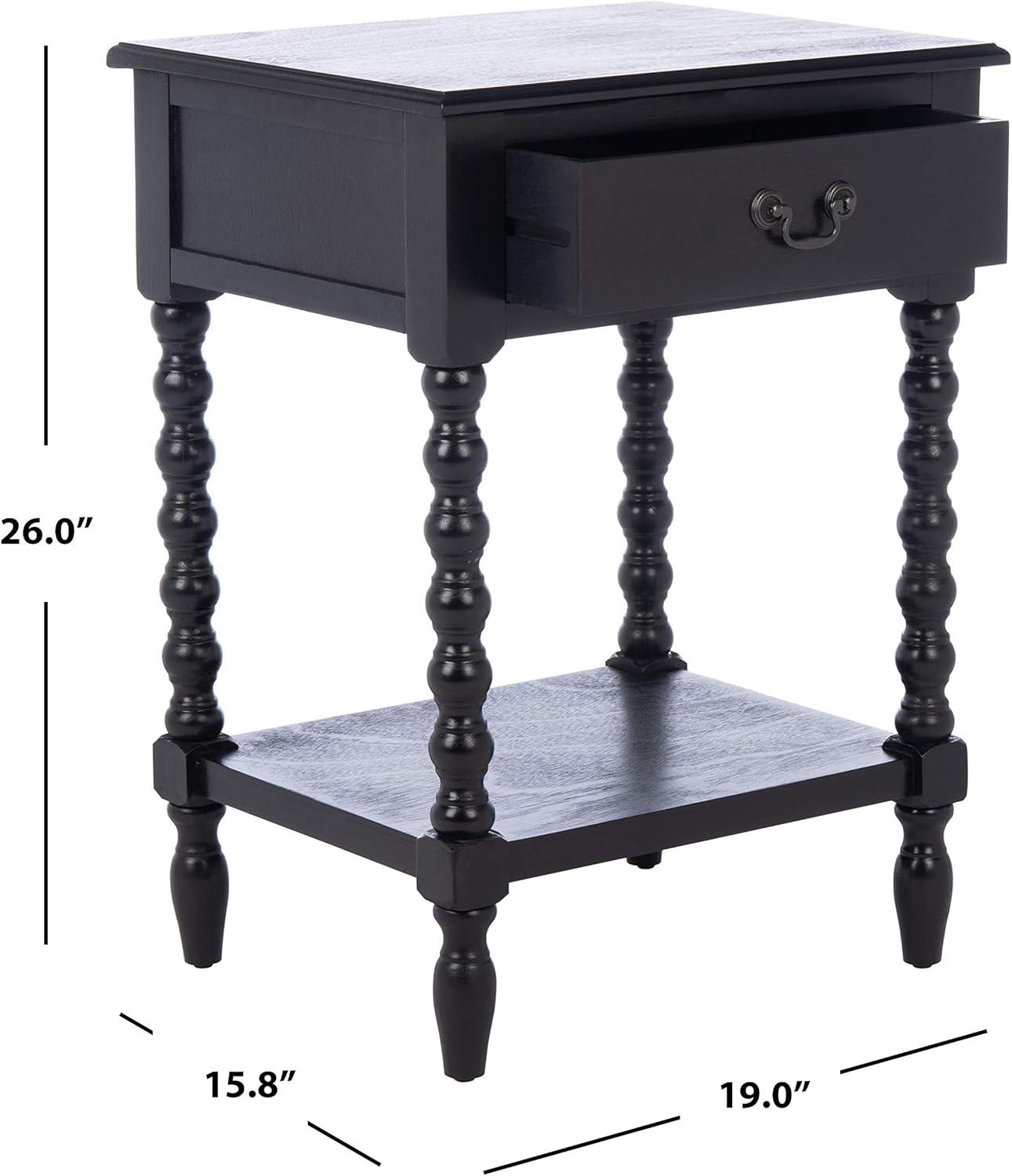 Dakota Fields Solid Wood Top End Table with Storage