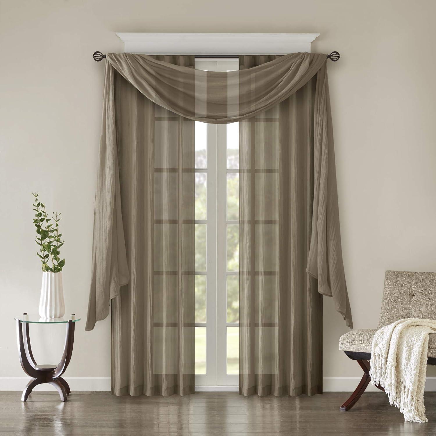 Madison Park Harper Solid Crushed Curtain Panel Pair (Set of 2)