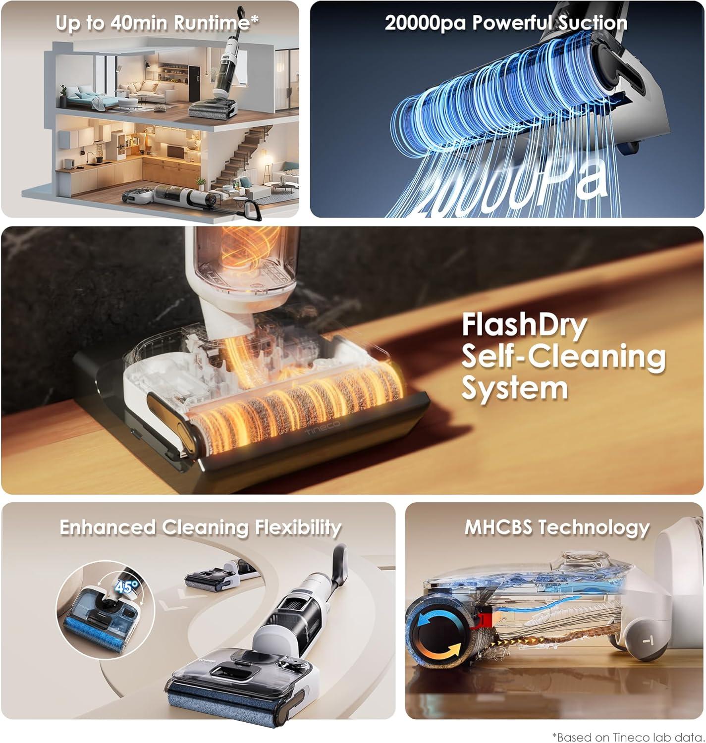 Tineco FloorWasher Flashdry Cordless Mop & Vacuum Cleaner - 6 Series