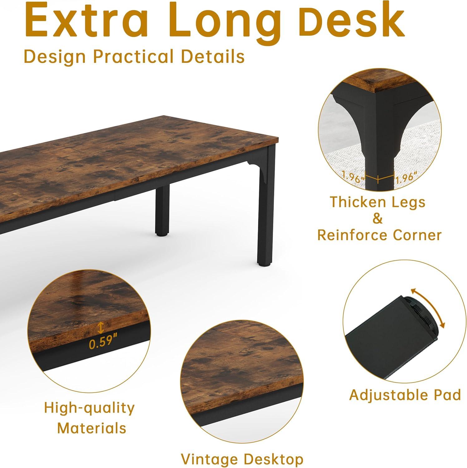 13FT Brown MDF and Metal Conference Table for 16