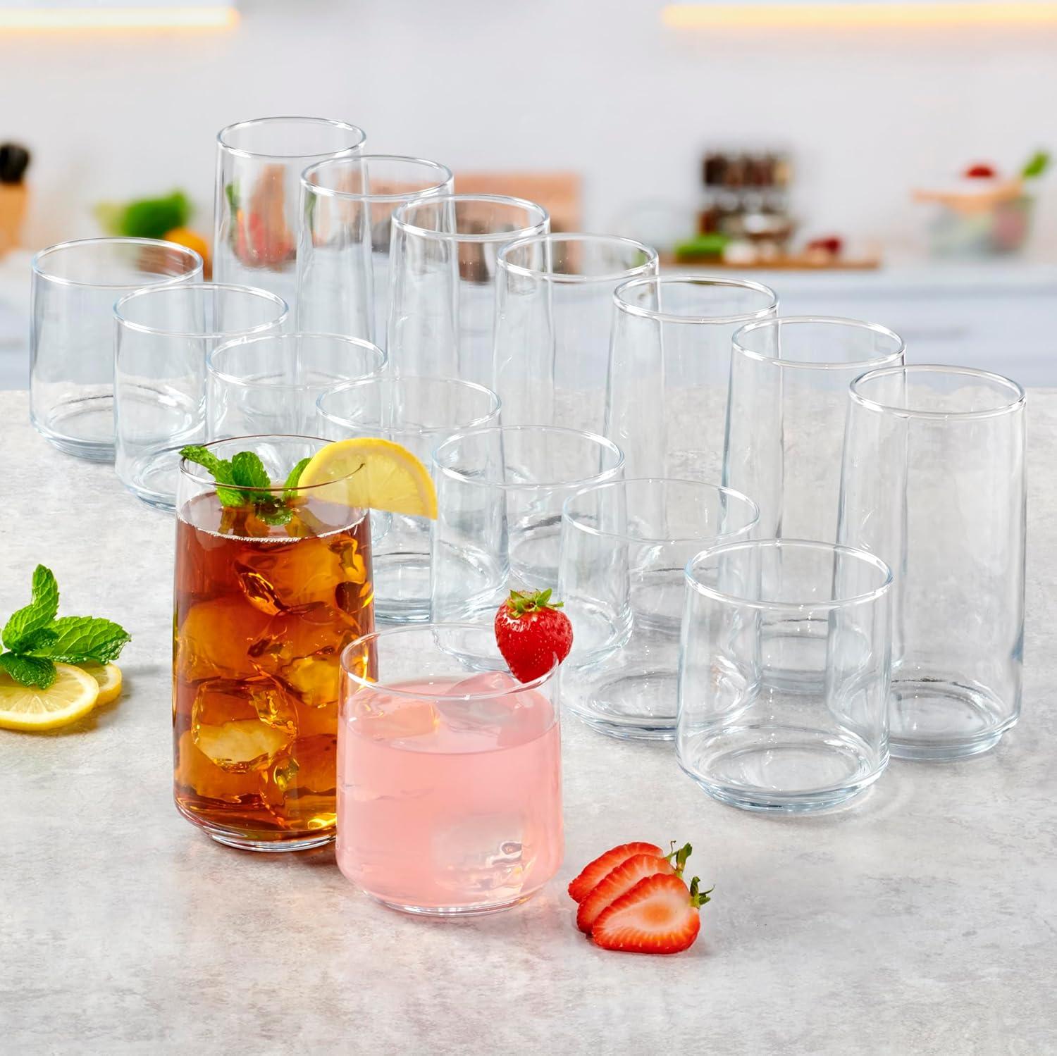 Finlandia Clear Glass 16-Piece Drinking Glass Set