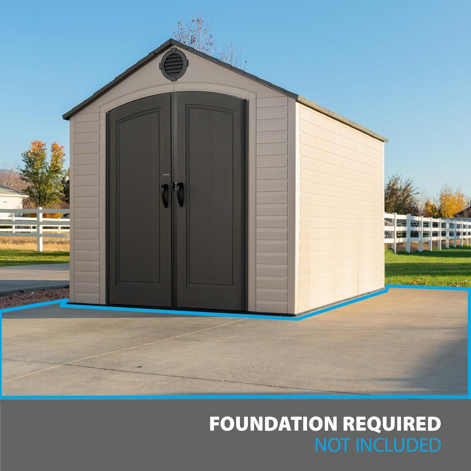 Lifetime Polyethylene Storage Shed, 71.25 sq. ft., 8 ft. x 10 ft. x 8 ft., Tan/Gray (60371)