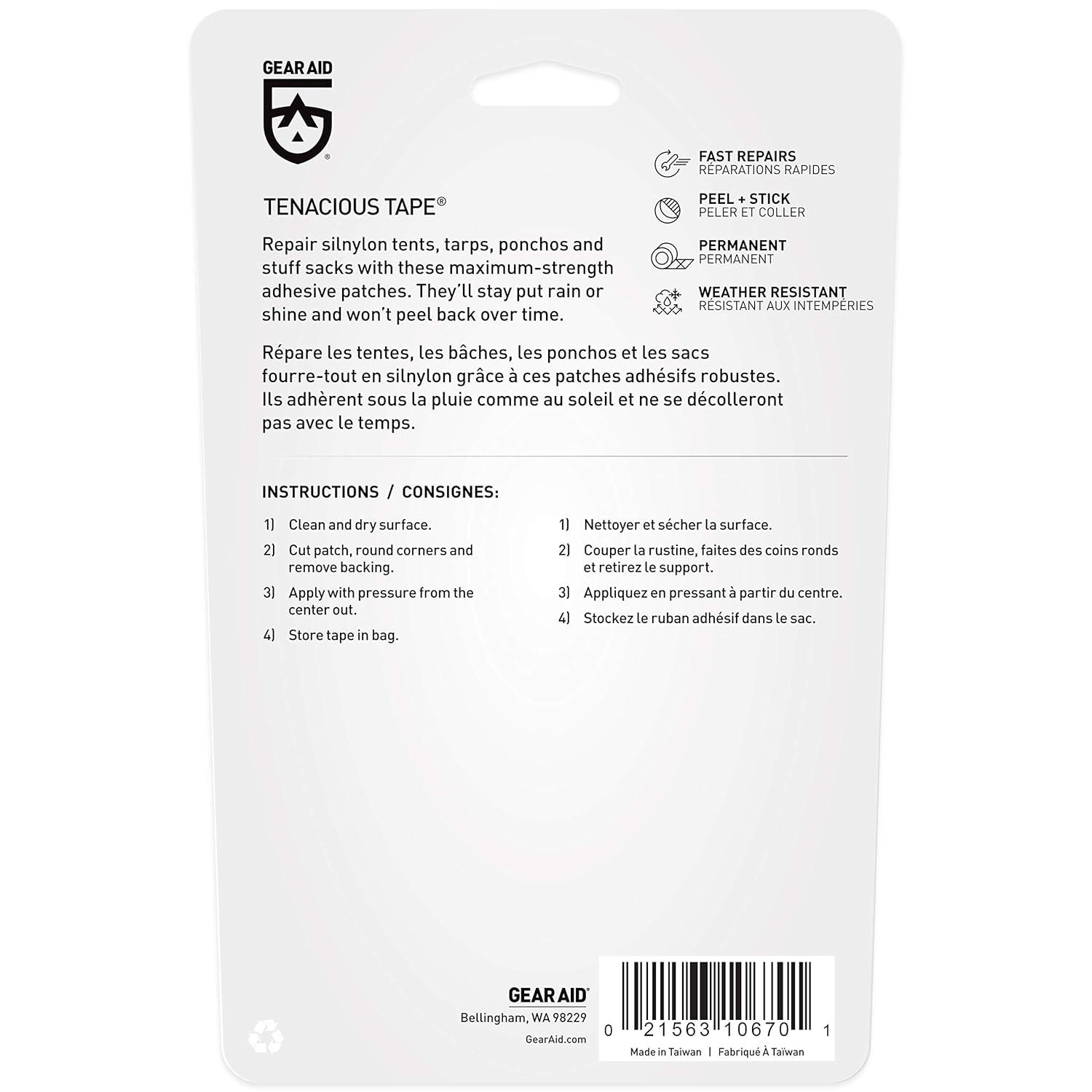 Gear Aid 3" x 5" Tenacious Tape Silnylon Outdoor Gear Repair Patches