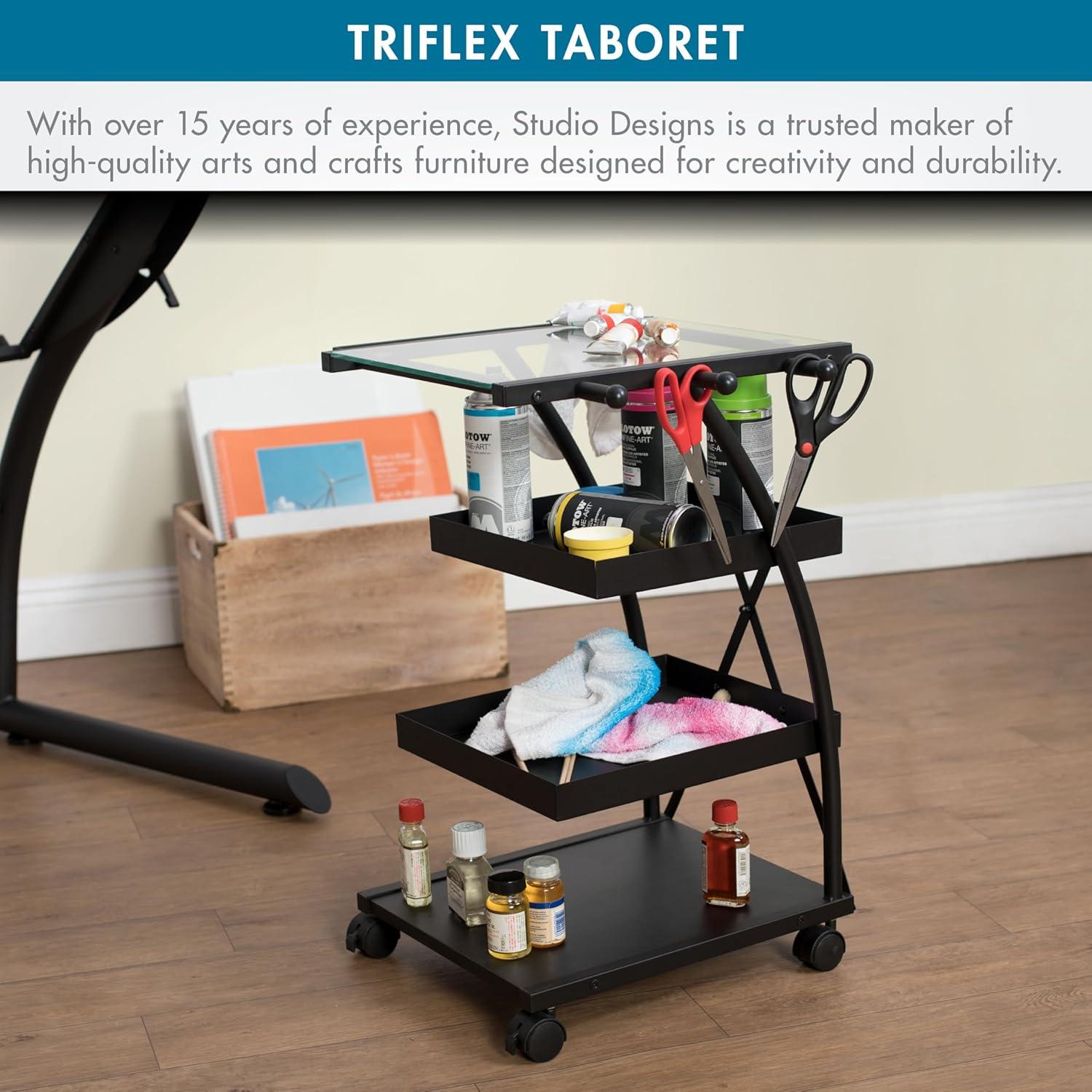 Studio Designs Carrito Organizador de 4 Niveles de Metal Triflex Negro