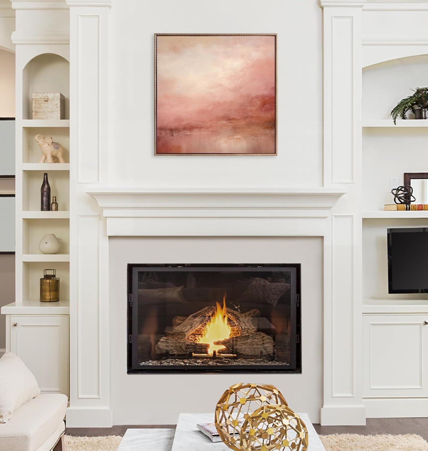 Kate & Laurel All Things Decor 30"x30" Sylvie Tonal Red Abstract Framed Canvas by The Creative Bunch Studio