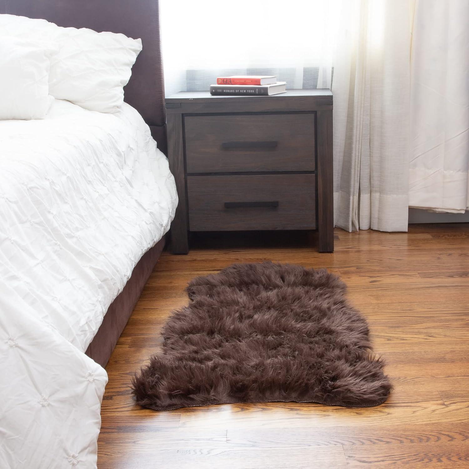 Super Area Rug Glam Solid Print Shag Area Rug, 2' x 4'