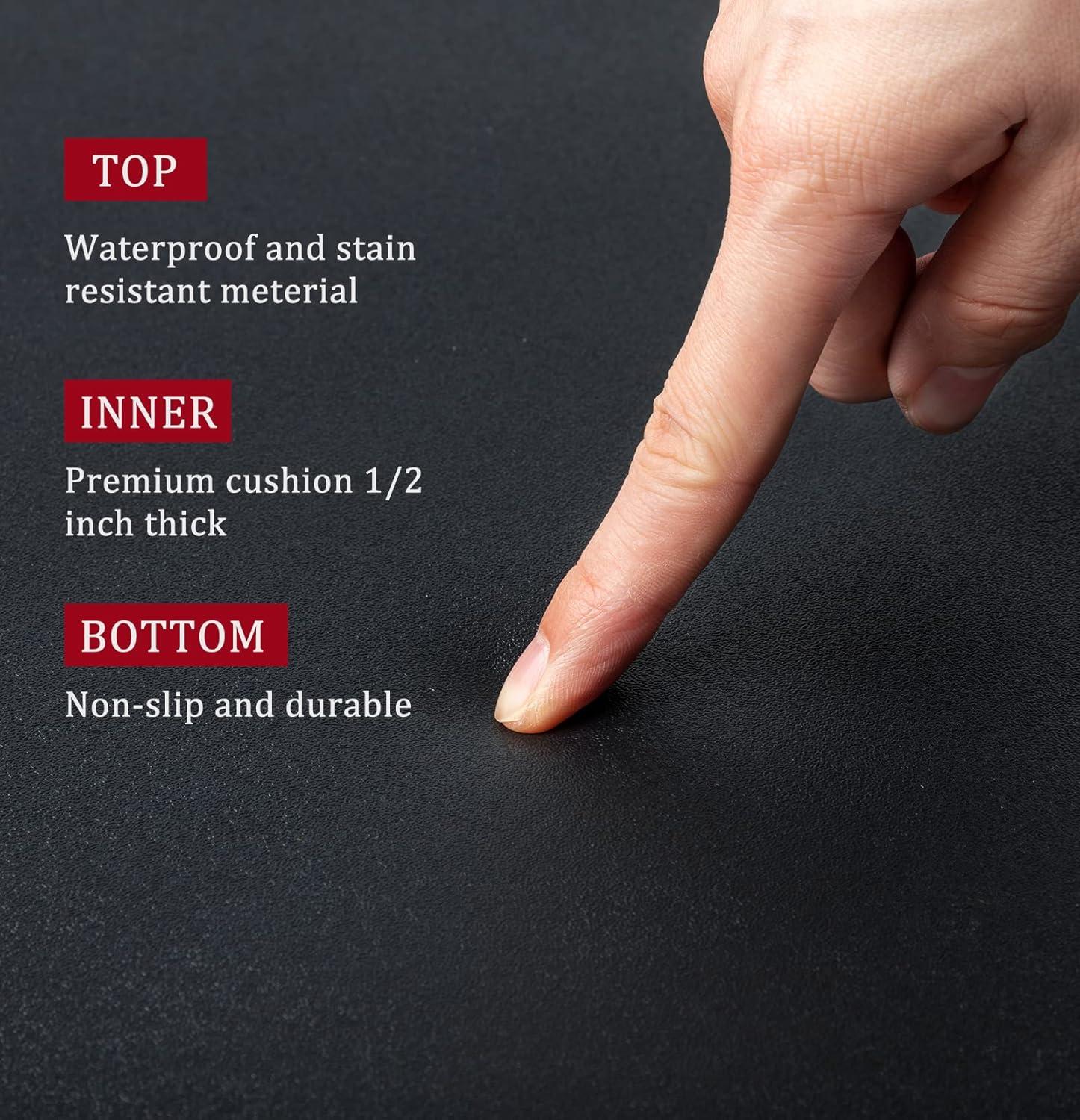 Goujxcy 3′x4.5′x1/2" Thick Anti Fatigue Salon Chair Mat for Hair Stylist, Comfort Beauty Salon Floor Mats Hair Salon Chair Mat for Barbershop Beauty Styling Chair (Semi Circle 1)