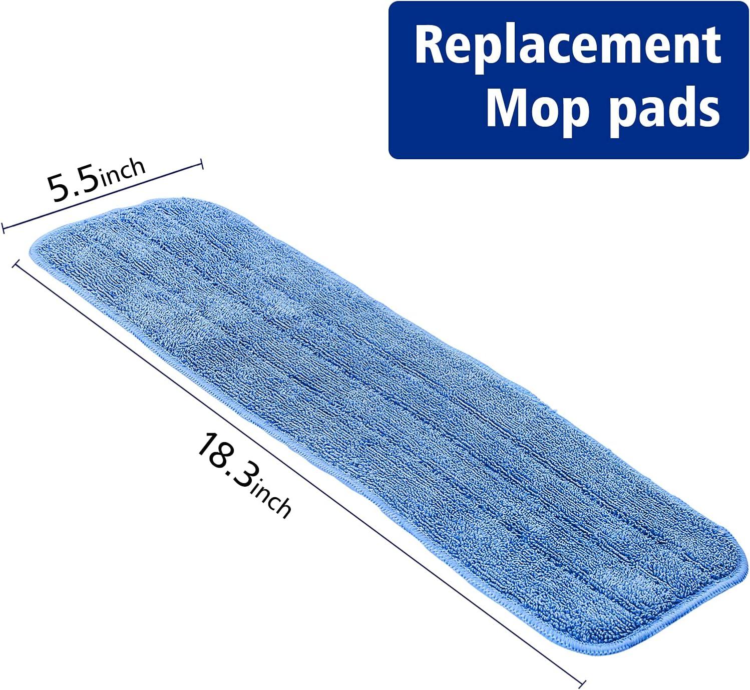 Replacement Washable Microfiber Absorbing Mop Head - Compatible with E-Cloth Deep Clean Mop Head, Wet & Dry Cleaning Cloth Refills for All Hard-Floor (Blue) 6Pack