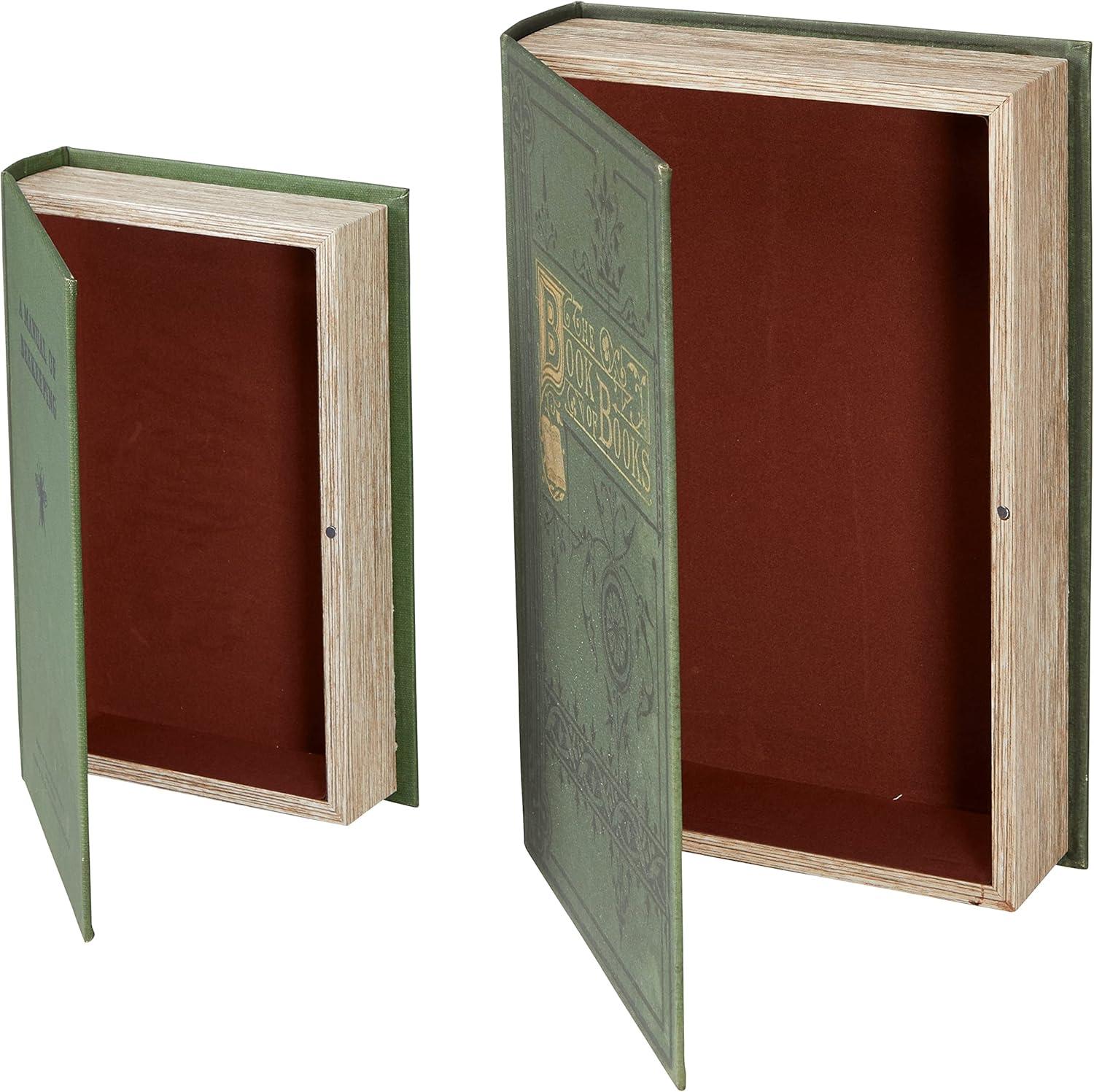 The Lakeside Collection Decorative Book Box - Secret Hiding Place for Valuables - Set of 2