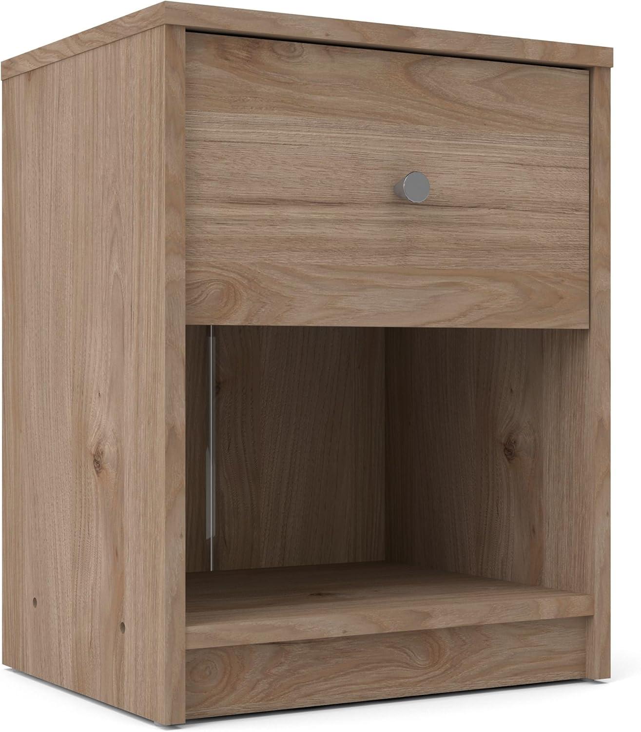 Truffle Transitional 2-Drawer Nightstand with Metal Accents