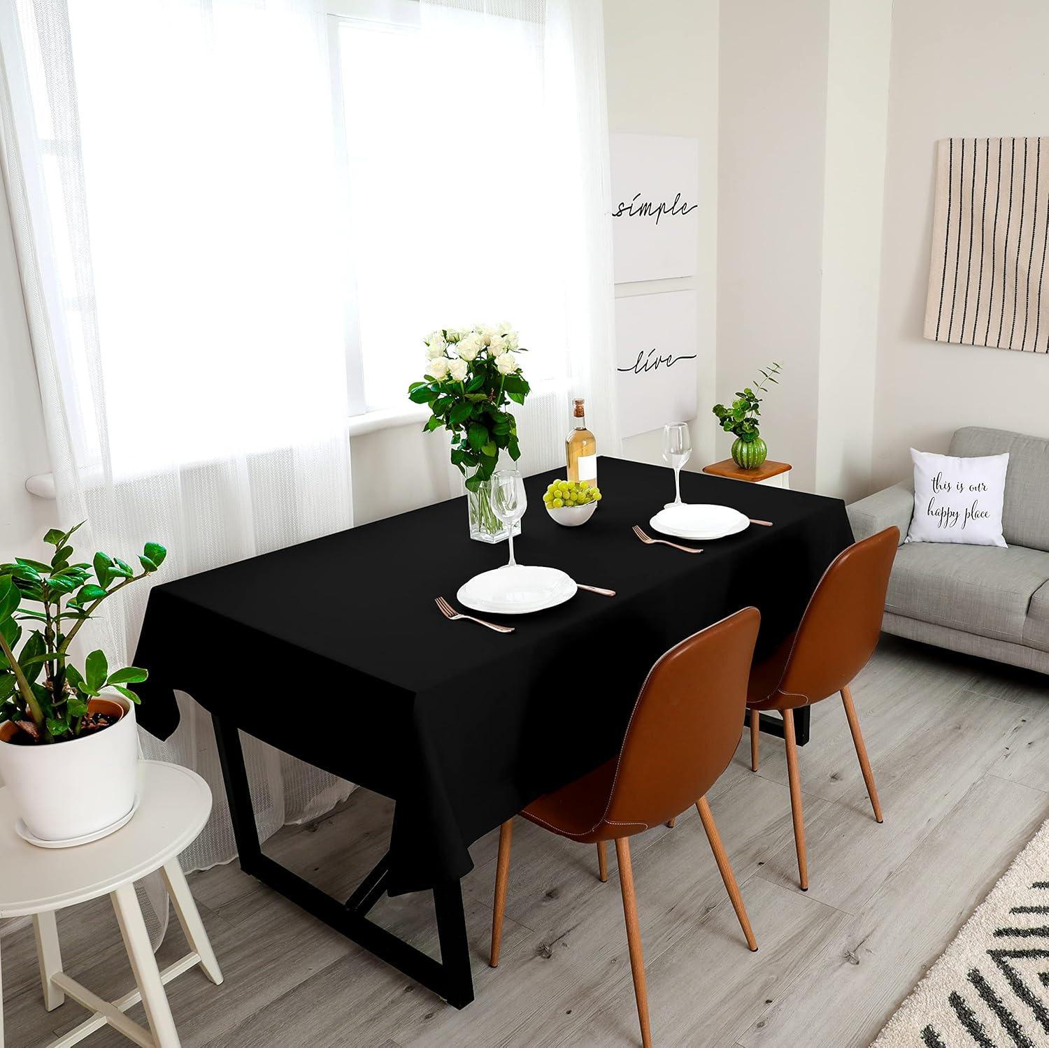 2 Pack Burgundy Tablecloth Rectangular - 60x120 Inch - Linen Textured Table Cloth Wrinkle Free Washable Decorative Fabric Table Cover for Buffet Banquet Parties Event Holiday Dinner