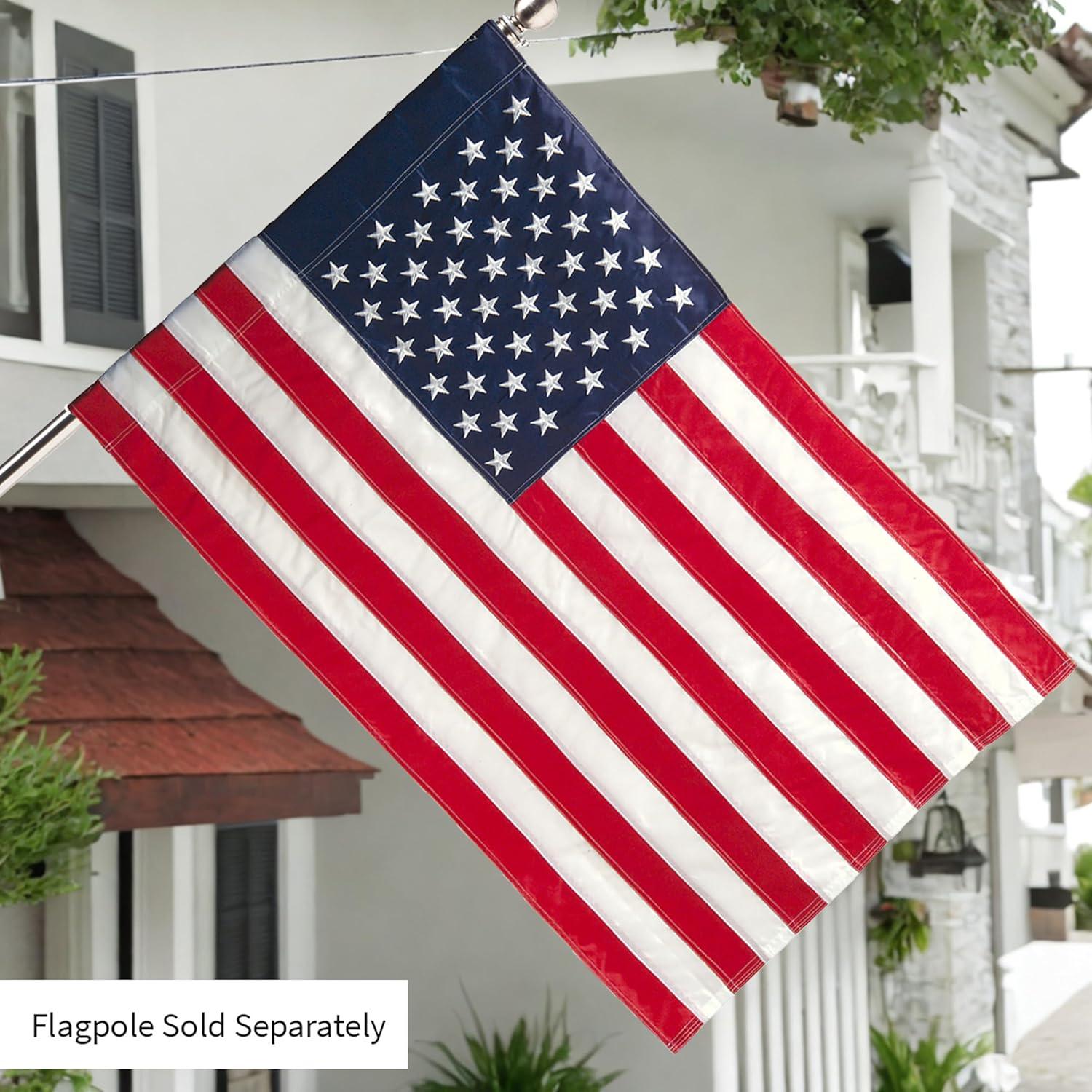 Estate Size Heavy Duty American Flag with Embroidered Stars