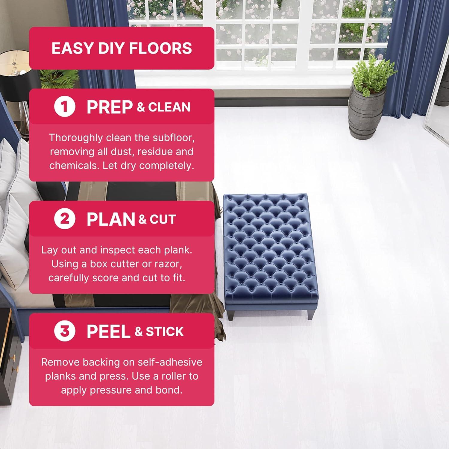 Lucida USA BaseCore 12mil x 6" W x 36" L Peel and Stick Luxury Vinyl Plank Flooring