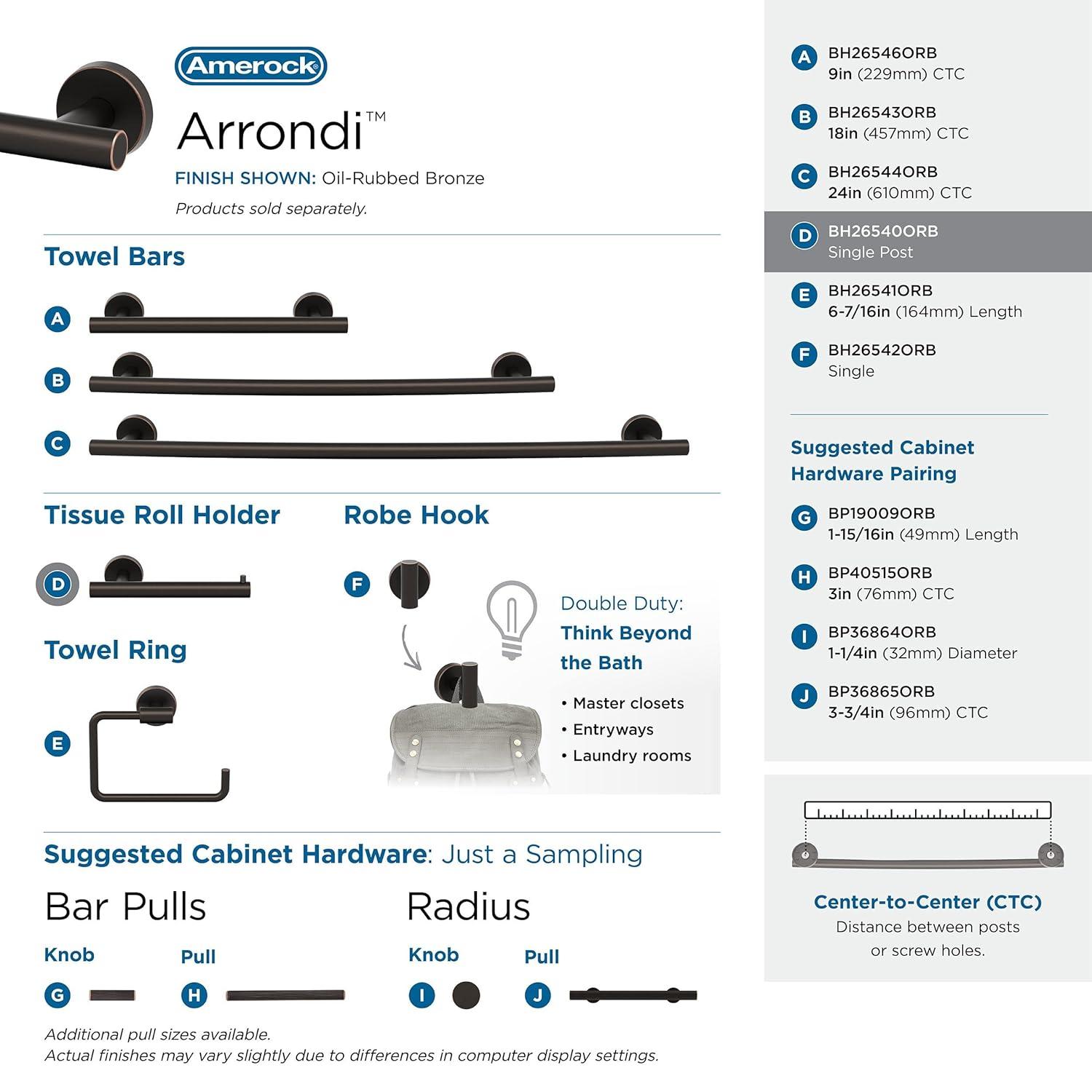 Amerock Arrondi Oil-Rubbed Bronze Single Post Toilet Paper Holder