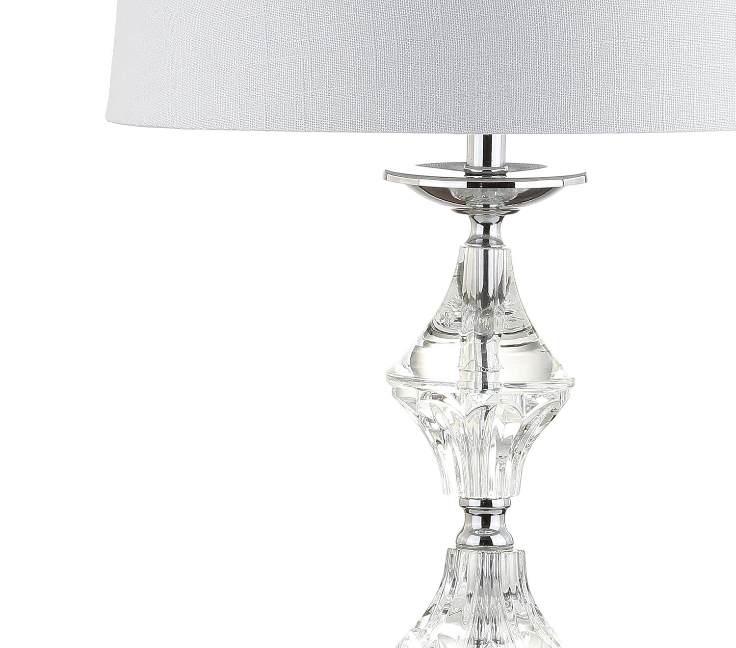 JONATHAN Y JYL2037A-SET2 Madison 27.5" Crystal LED Table Lamp, Clear/Chrome (Set of 2)