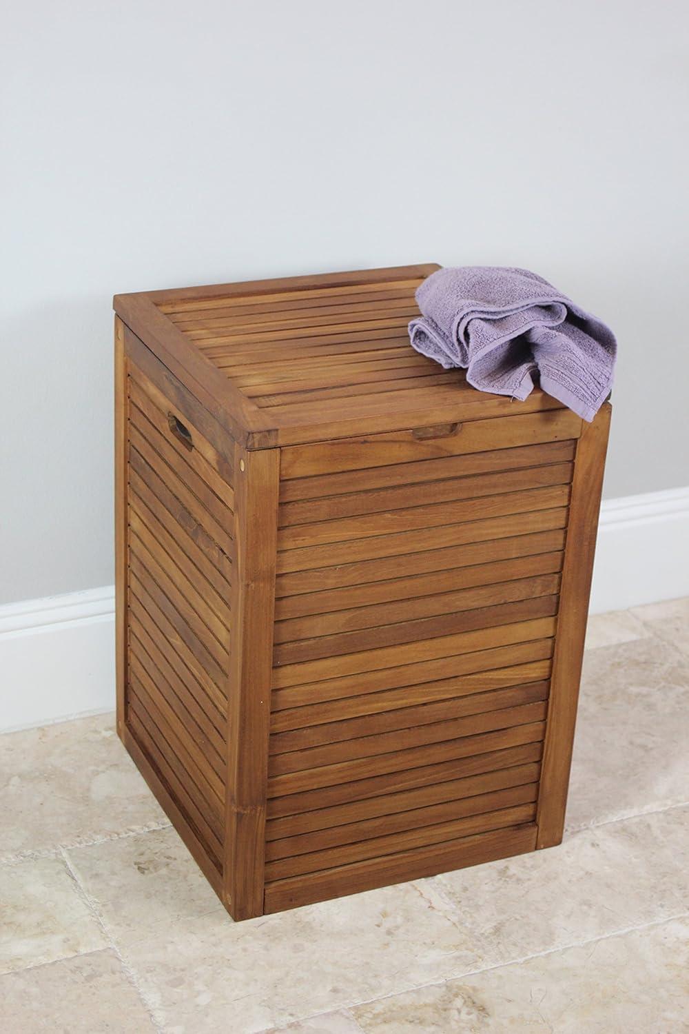 Spa Teak Wood Laundry Hamper