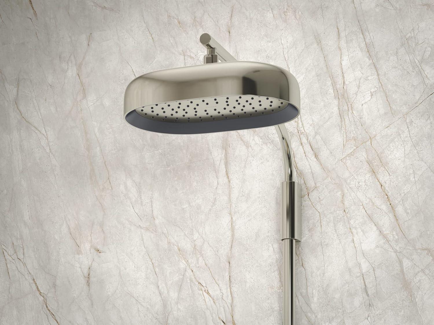 Statement 14" Single-Function Wall or Ceiling-Mount Round Rainhead, Oblong Rain Showerhead 2.5 GPM