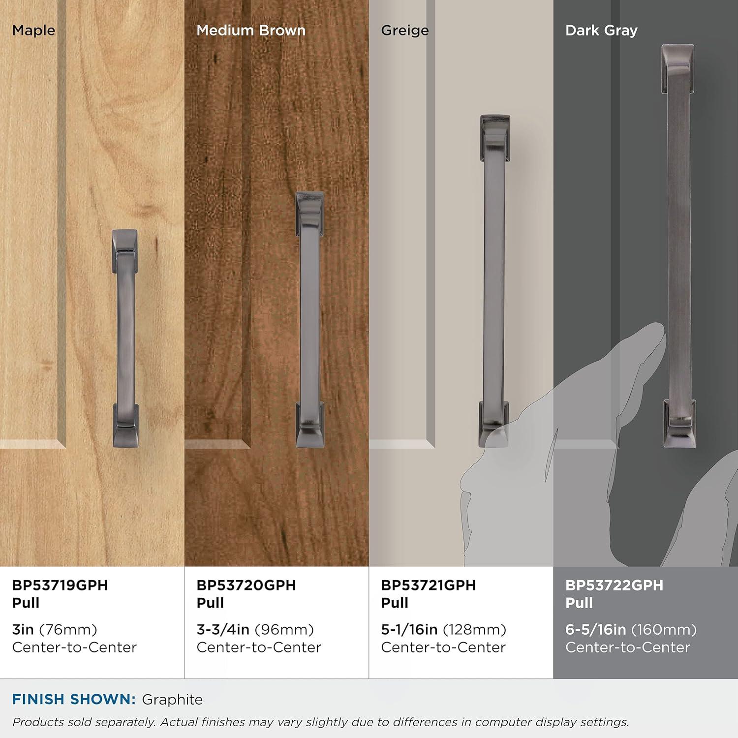 Amerock Westerly 6-5/16 inch (160mm) Center-to-Center Graphite Cabinet Pull