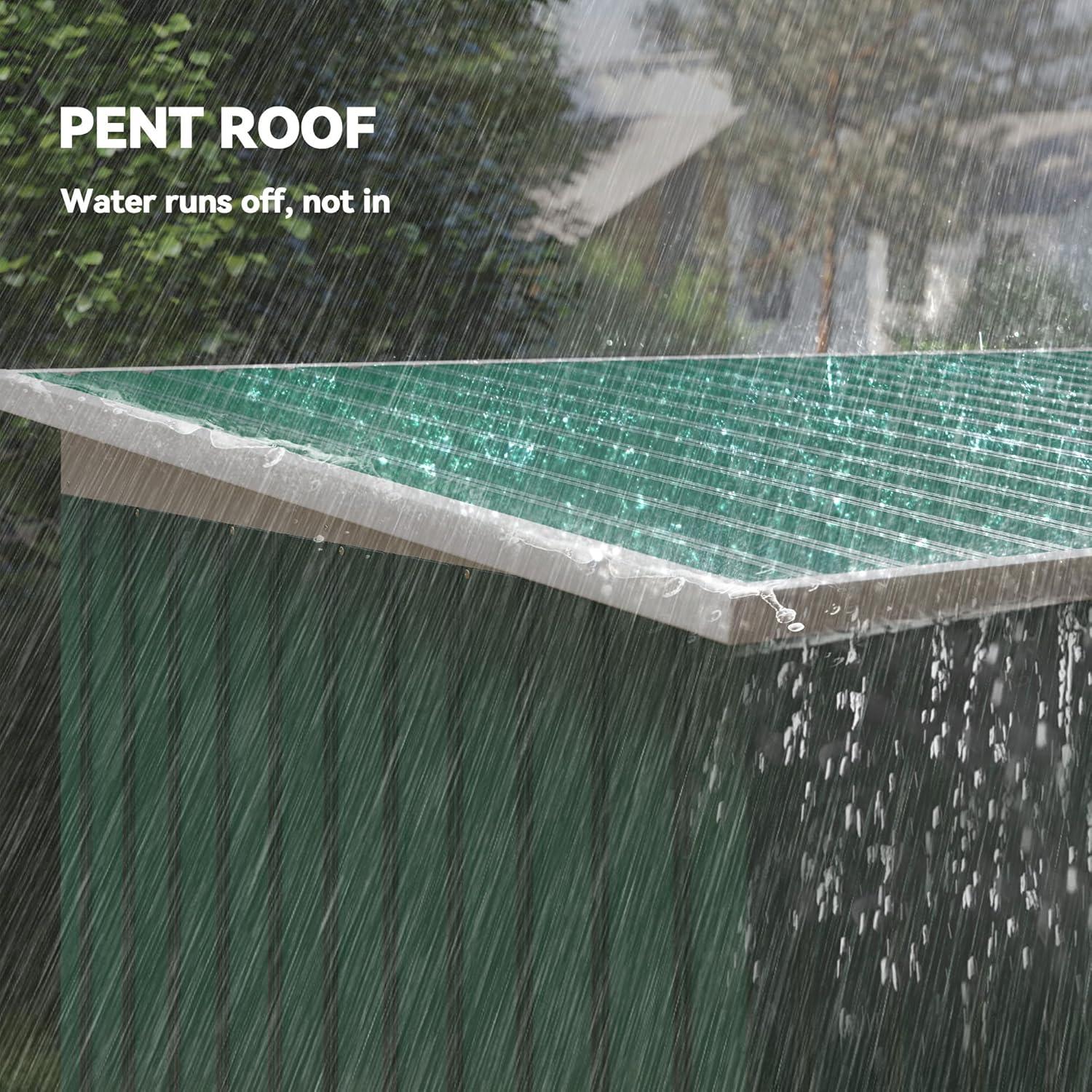 Outsunny Outdoor Lean-To Metal Storage Shed