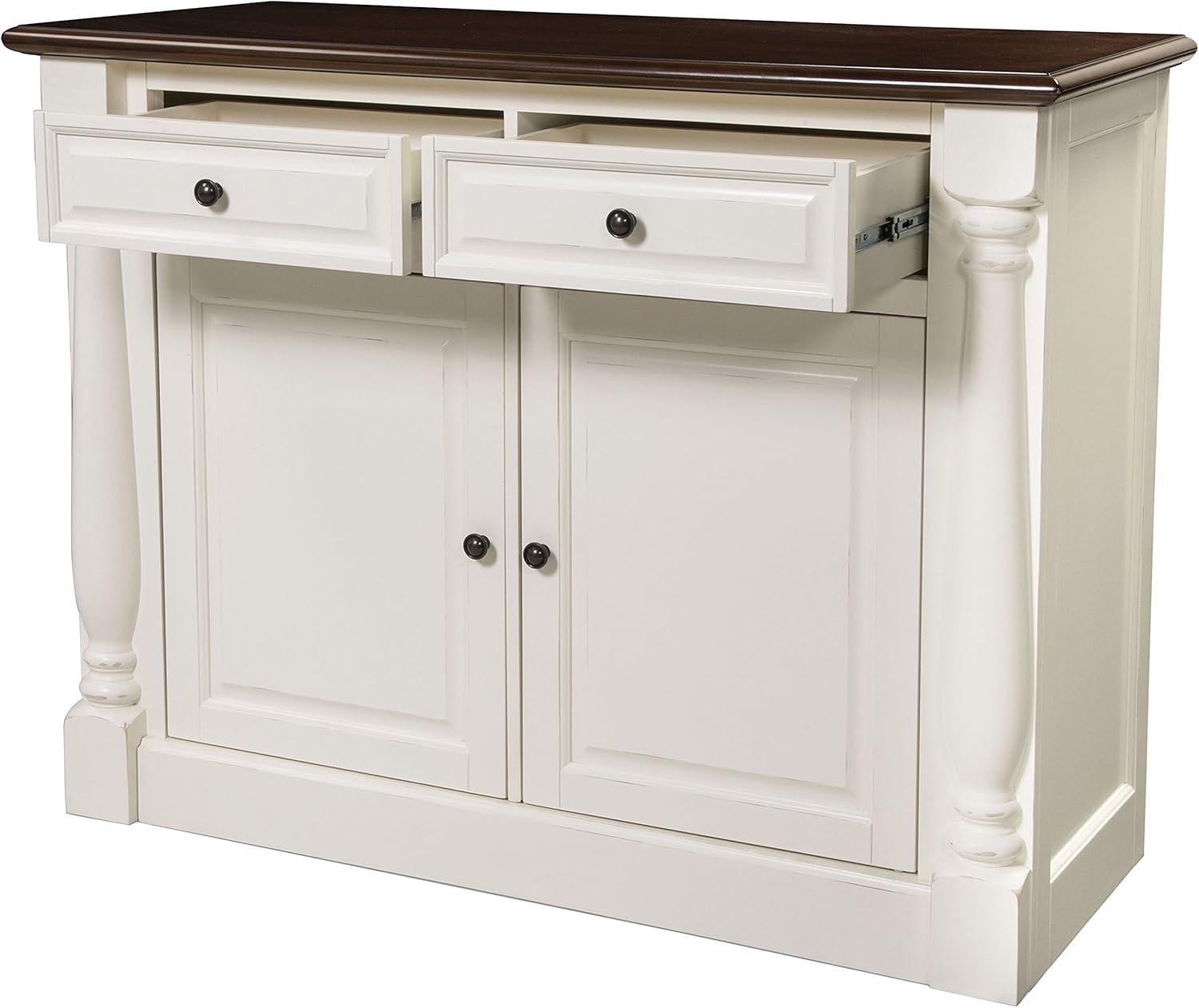 Crosley Shelby Buffet White: Traditional Style Sideboard, Wood Veneer, Adjustable Shelves, Anti-Tip Hardware