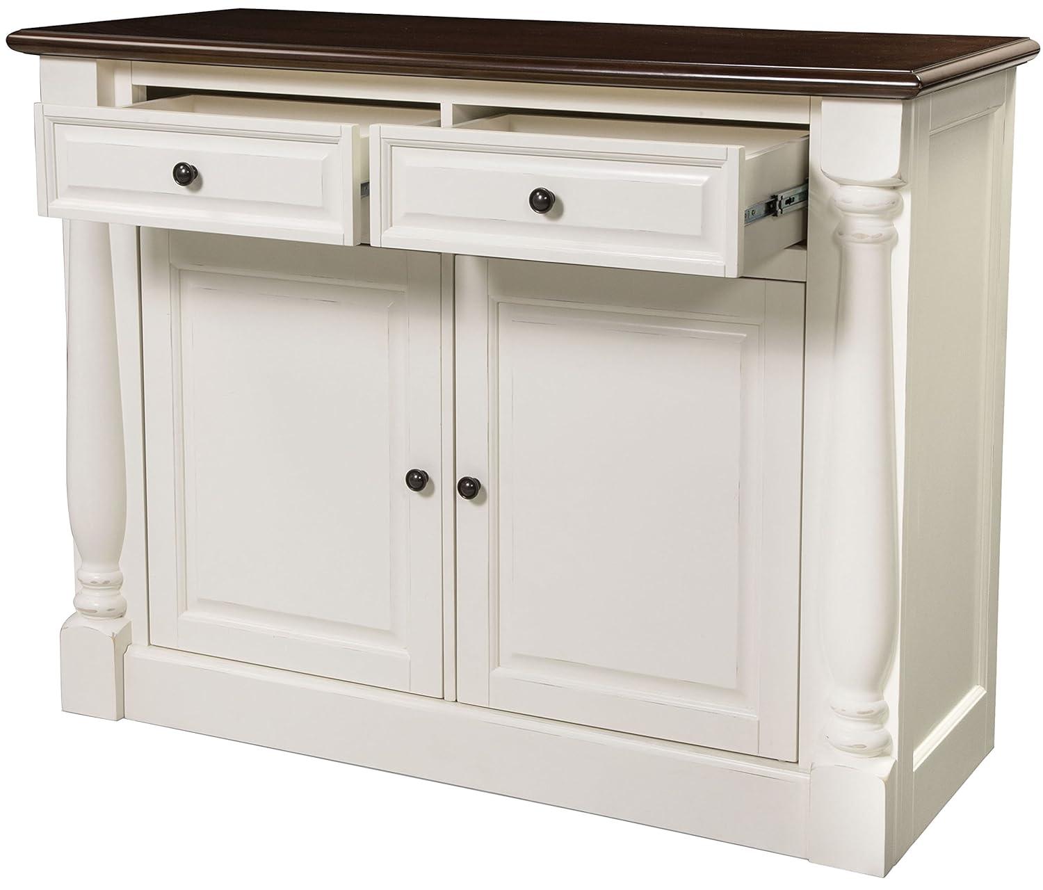 Crosley Shelby Buffet White: Traditional Style Sideboard, Wood Veneer, Adjustable Shelves, Anti-Tip Hardware