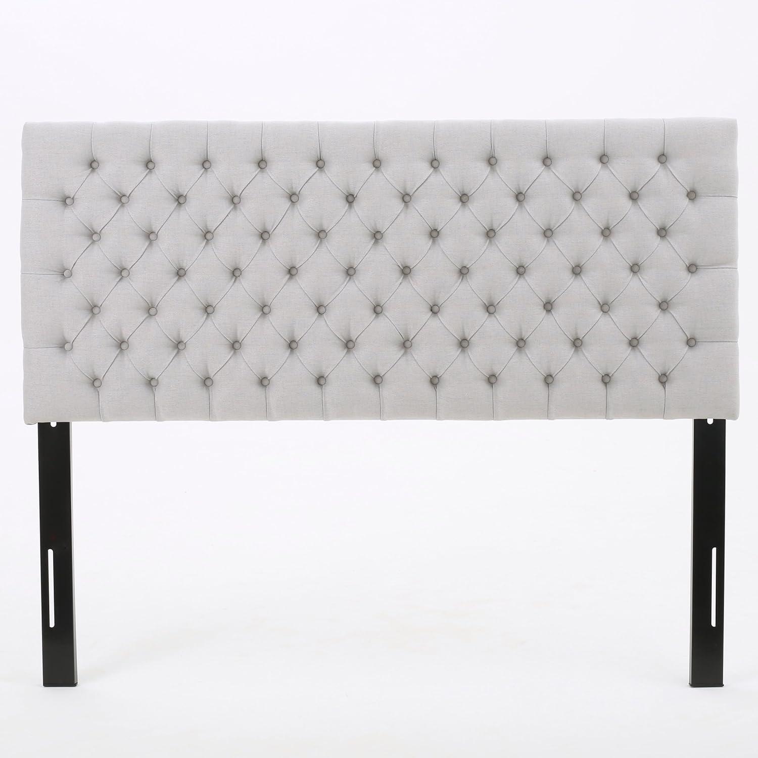 Annecy Fabric Headboard, Queen/Full, Light Grey