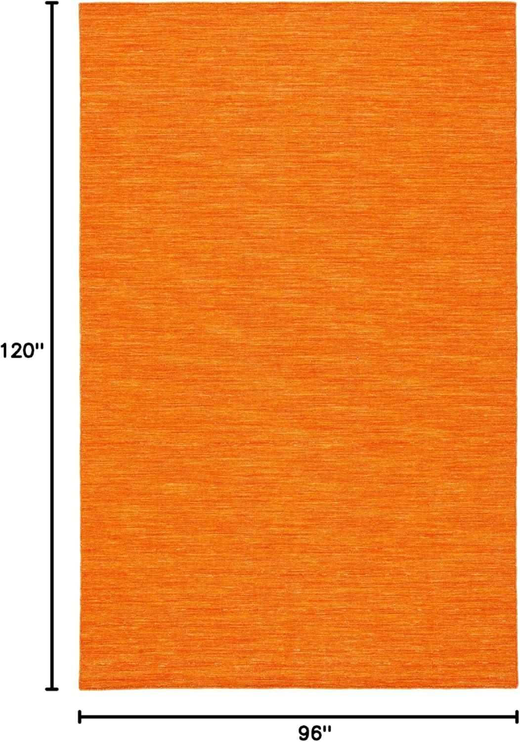Bohemian Chic Hand-Woven Wool and Cotton Rug 8' x 10' - Orange