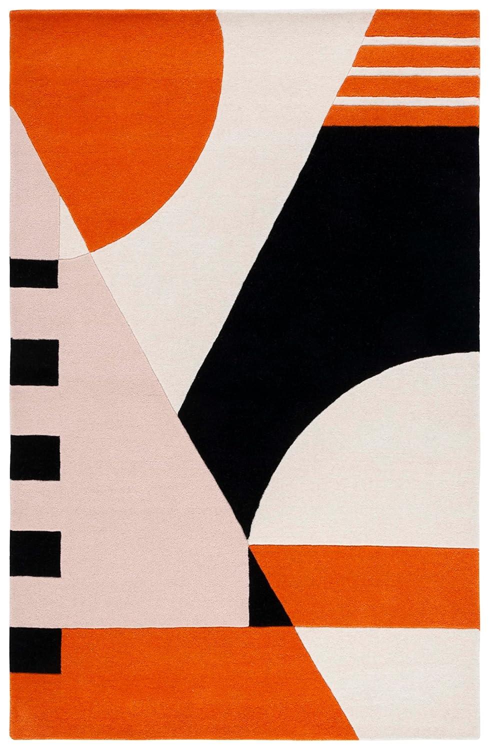 Rodeo Drive RD863 Hand Tufted Indoor Area Rug - 8'x10' - Ivory/Rust - Safavieh