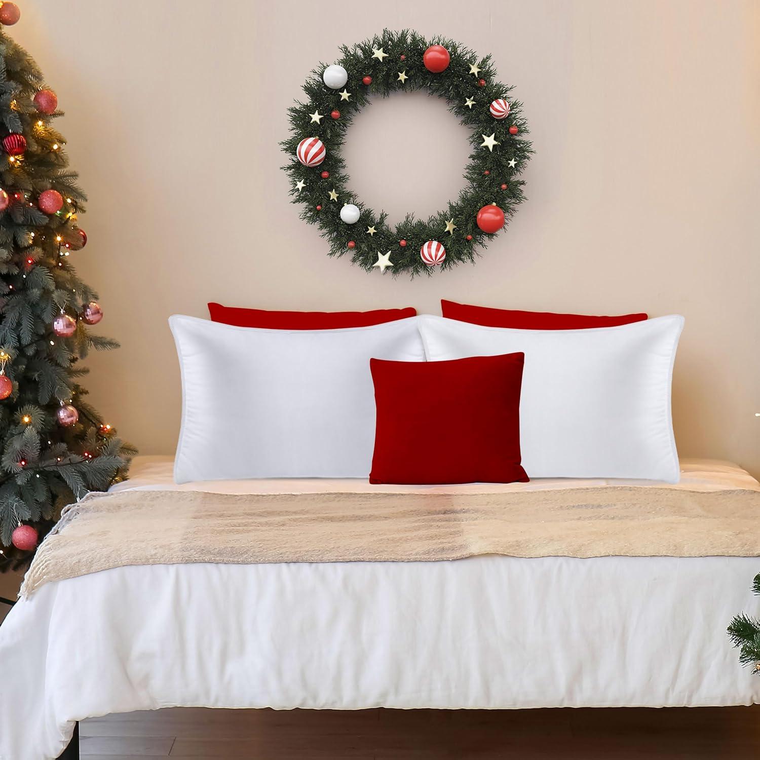 White King Size Polyester Bed Pillows Set of 2