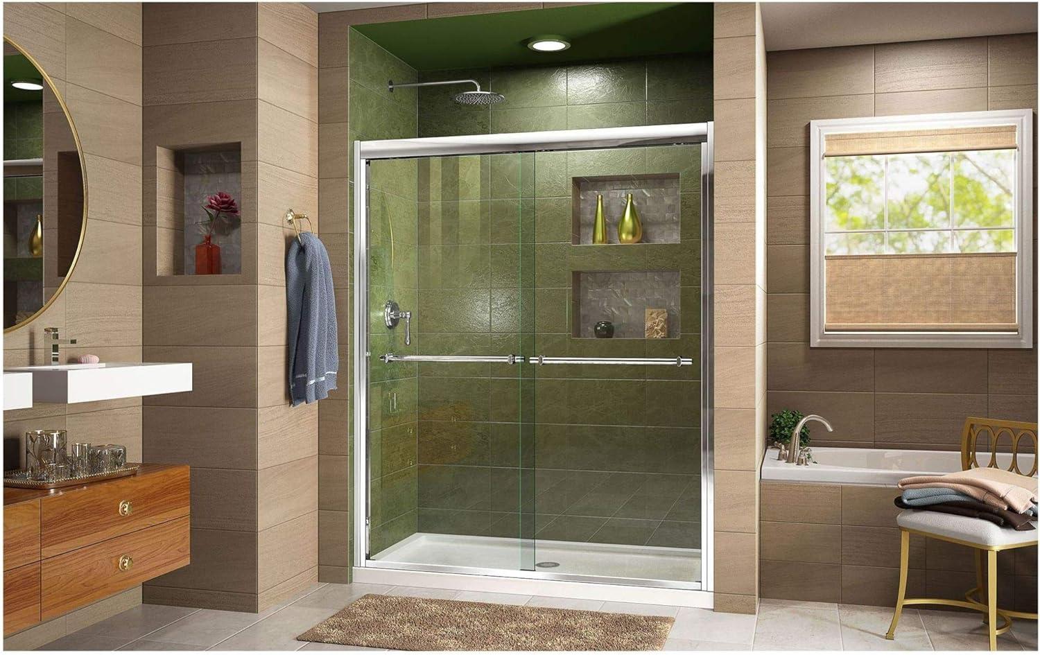 Duet 56" W x 72" H Bypass Frameless Shower Door with Clearmax™ Technology